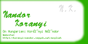 nandor koranyi business card